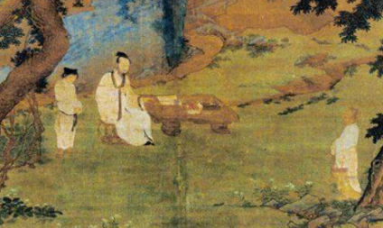 明代画家仇英《右军书扇图》简介 根据右军书扇故事而创作